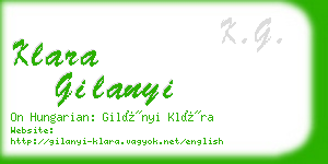 klara gilanyi business card
